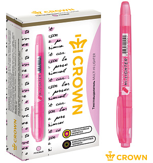 Текстовыделитель Crown "Multi Hi-Lighter" розовый, 1-4мм