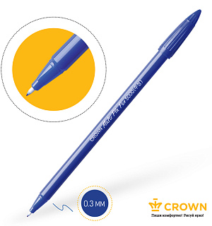 Ручка капиллярная Crown "MultiPla" синяя, 0,3мм