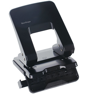 Дырокол Berlingo "Universal" 40л., металлический, черный, с линейкой