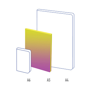 Записная книжка А5 80л., кожзам, Berlingo "Radiance", черный срез, желтый/розовый градиент