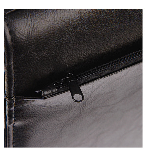 Портфель OfficeSpace "Irida", кожзам, черный, 2 отделения, метал. замок