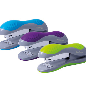 Степлер №24/6, 26/6 Berlingo "Office Soft" до 25л., пластиковый корпус, ассорти