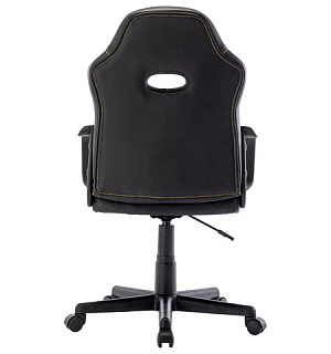Кресло компьютерное BRABIX "Stripe GM-202", экокожа, черное/желтое, 532510