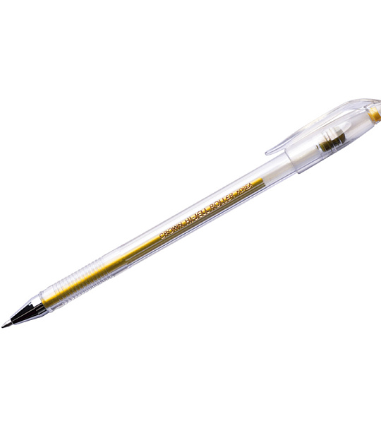 Ручка гелевая Crown "Hi-Jell Metallic" золото металлик, 0,7мм