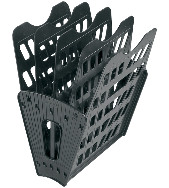 Лоток для бумаг веерный СТАММ, 5-ти секционный, черный