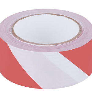 Лента оградительная OfficeSpace 48*150м, красный/белый, инд. упаковка, ШК