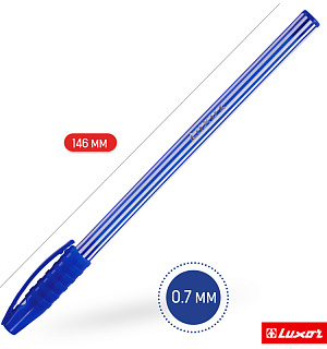 Ручка шариковая Luxor "Stripes" синяя, 0,55мм