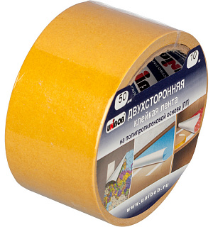 Клейкая лента двухсторонняя  UNIBOB 50мм х 10м (полипропилен)