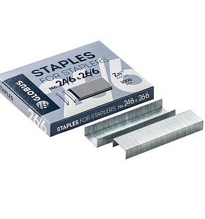Скобы для степлера №24/26/6 Globus, оцинкованные, 1000шт.