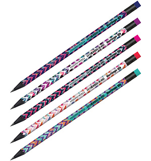 Карандаш ч/г Berlingo "Exotic" HB, черное дерево, круглый, заточен., с ластиком, ассорти