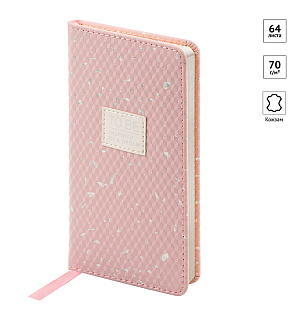 Еженедельник недатированный, карманный, 64л., кожзам, OfficeSpace "Fortune", розовый, серебр. срез