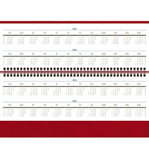 Планинг недатированный, 64л., 330*130мм, кожзам, Berlingo "Vivella Prestige", красный