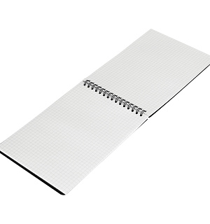 Блокнот А5 60л. на гребне OfficeSpace "Base", черная пластиковая обложка