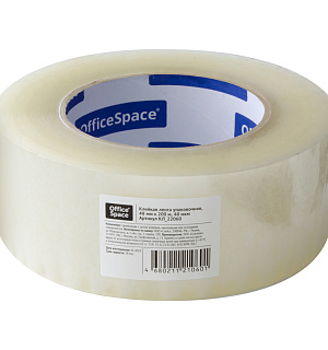 Клейкая лента упаковочная OfficeSpace, 48мм*200м, 40мкм, прозрачная