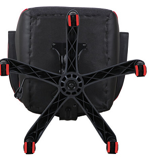 Кресло компьютерное BRABIX "Nitro GM-001", ткань, экокожа, черное, вставки красные, 531816