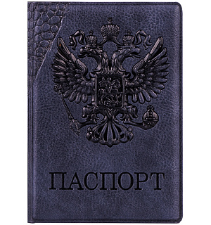 Обложка для паспорта OfficeSpace "Герб", кожзам, серый