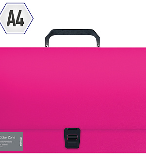 Папка-портфель 1 отделение Berlingo "Color Zone" A4, 330*230*35мм, 1000мкм, розовая