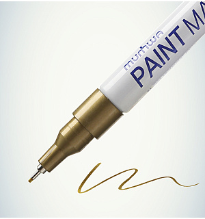 Маркер-краска MunHwa "Extra Fine Paint Marker" золото, 1мм, нитро-основа