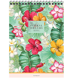 Блокнот А5 80л. на гребне ArtSpace "Цветы. Floral dreams", твердая подложка