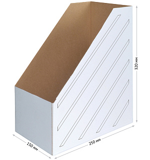 Накопитель-лоток архивный из микрогофрокартона OfficeSpace, 150мм, белый, до 1400л.