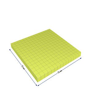 Самоклеящийся блок Berlingo "Ultra Sticky", 75*75мм, 80л, в клетку, зеленый неон