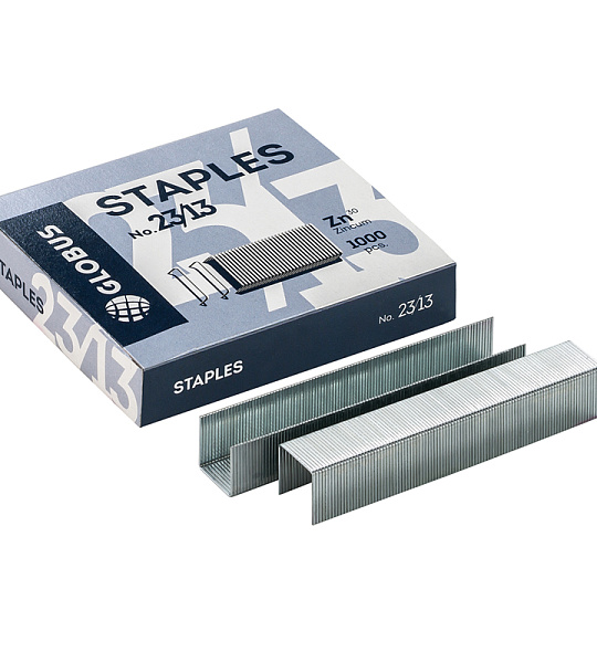 Скобы для степлера №23/13 Globus, оцинкованные, 1000шт.