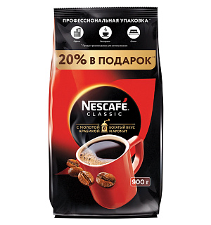 Кофе растворимый NESCAFE "Classic", 900 г, мягкая упаковка, 12397458