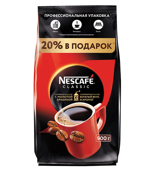 Кофе растворимый NESCAFE "Classic", 900 г, мягкая упаковка, 12397458
