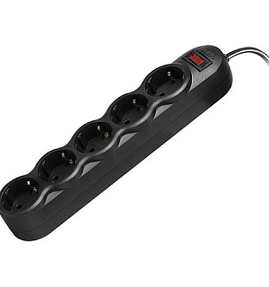 Сетевой фильтр SVEN SF-05L, 5 розеток, 3 м, черный, SV-015077