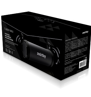 Колонка портативная Smartbuy Tuber MK2, 2*3W, Bluetooth, FM, 1500 мА*ч, до 8 часов работы, черный