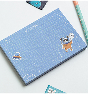 Блок для записей MESHU 8,8*12,5см, 100л., "Space adventure", на склейке