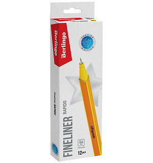 Ручка капиллярная Berlingo "Rapido" желтая, 0,4мм, трехгранная