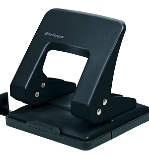 Дырокол Berlingo "Universal" 30л., металлический, черный, с линейкой