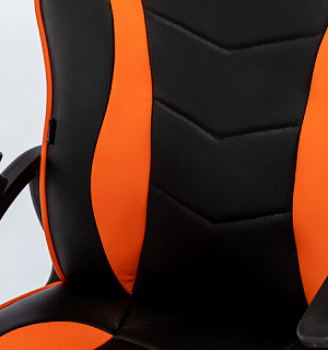 Кресло компьютерное BRABIX "Shark GM-203", экокожа, черное/оранжевое, 532513