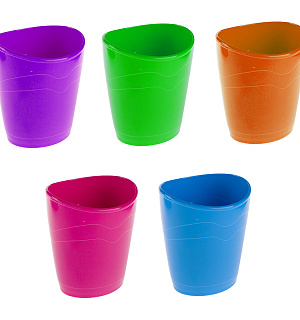 Подставка-стакан СТАММ "Премиум. Intensive", пластик, овальный, ассорти