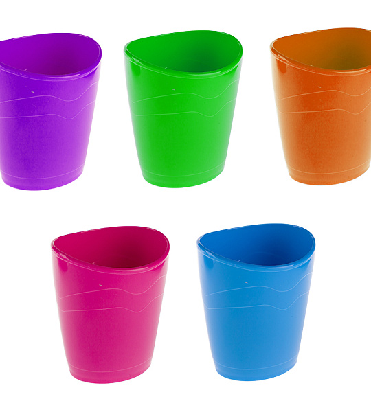 Подставка-стакан СТАММ "Премиум. Intensive", пластик, овальный, ассорти