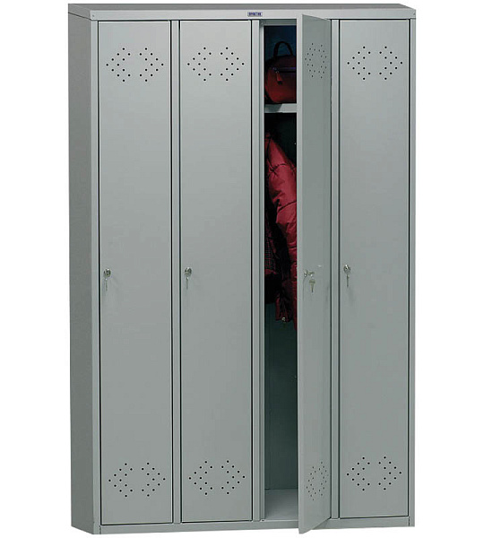 Шкаф для раздевалок Практик LS (LE) - 41, 1830*1130*500, 4 секции (упаковка 1место)
