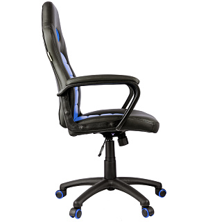 Кресло игровое Helmi HL-S06 "Highway", экокожа/ткань черная/синяя