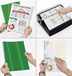 Обложки картонные для переплета, А4, КОМПЛЕКТ 100 шт., глянцевые, 250 г/м2, зеленые, BRAUBERG, 530954