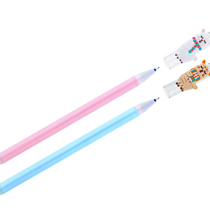 Ручка гелевая стираемая MESHU "Lama" синяя, 0,5мм, корпус ассорти