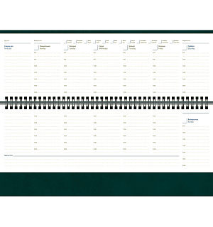 Планинг недатированный, 64л., 330*130мм, кожзам, Berlingo "Vivella Prestige", зеленый