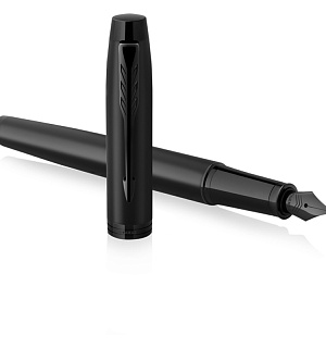 Ручка перьевая Parker "IM Achromatic Black" синяя, 0,8мм, подарочная упаковка