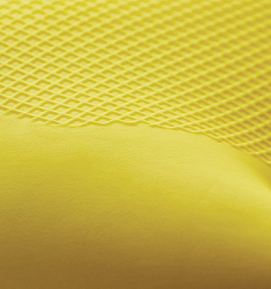 Перчатки латексные MANIPULA "Блеск", хлопчатобумажное напыление, размер 9-9,5 (L), желтые, L-F-01