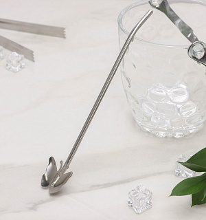 Ложка-трубочка для коктейля «Бабочка», 21×2 см