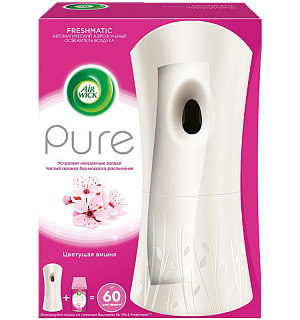 Комплект освежитель воздуха авт. и смен. блок Airwick Freshmatic "Pure. Цветущая вишня", 250мл