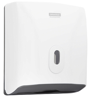 Диспенсер для полотенец листовых OfficeClean Professional (V-сл.), ABS-пластик, механич., белый