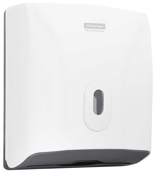 Диспенсер для полотенец листовых OfficeClean Professional (V-сл.), ABS-пластик, механич., белый