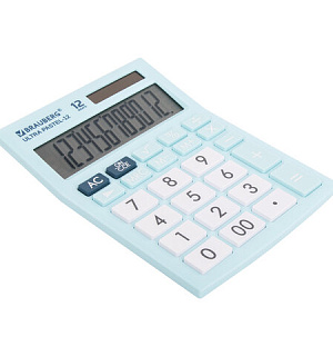 Калькулятор настольный BRAUBERG ULTRA PASTEL-12-LB (192x143 мм), 12 разрядов, двойное питание, ГОЛУБОЙ, 250502