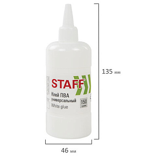 Клей ПВА STAFF евро, 150 г, 221207