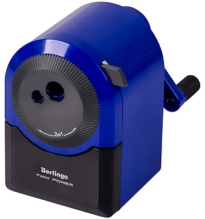 Точилка механическая Berlingo "TwinPower", 2в1, цвета в асс., пласт. корпус, инд. упаковка